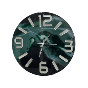 "Emerald Eclipse" Resin Wall Clock