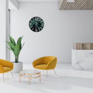 "Emerald Eclipse" Resin Wall Clock - Image 3